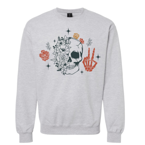 Skull Peace Sign Crewneck