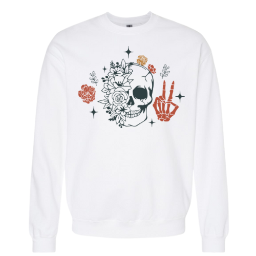 Skull Peace Sign Crewneck